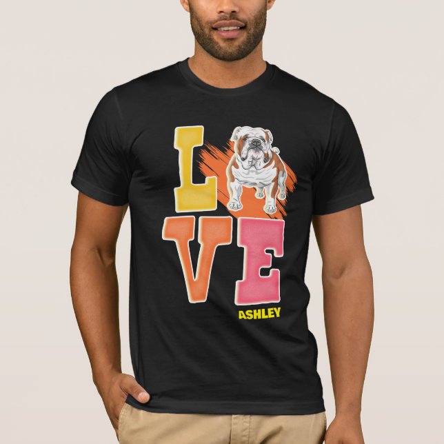 Amantes del Bulldog inglés adorables camisetas de  (Anverso)