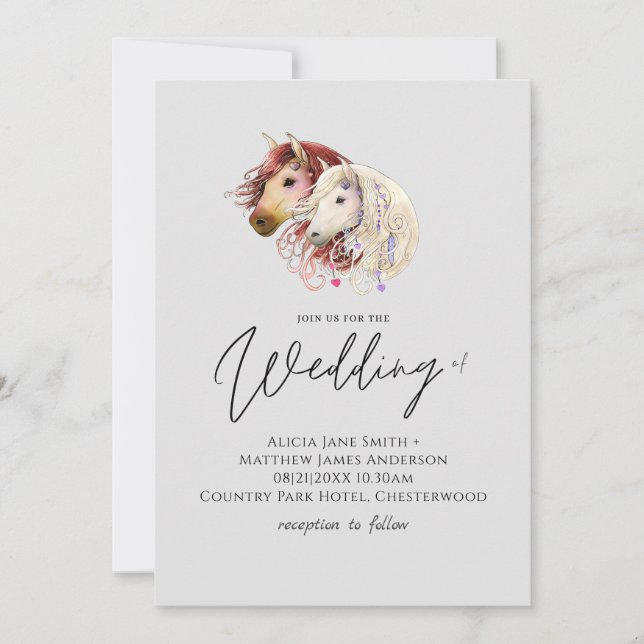 Amantes del caballo Boda sueño moderno (Anverso)