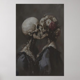 Amantes del esqueleto oscuro Arte Dark Academia, F