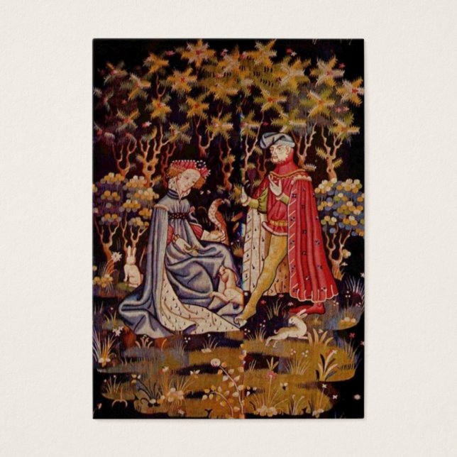 Amantes del tapiz medieval (Frente)