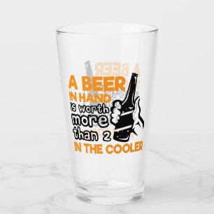 Amantes divertidos de la cerveza palabra arte Glas