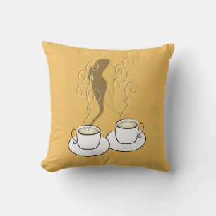 Amantes En La Almohada De Vapor De Café