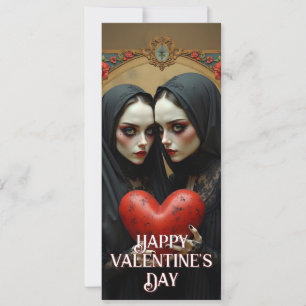 Amantes góticos oscuros con corazón carmesí