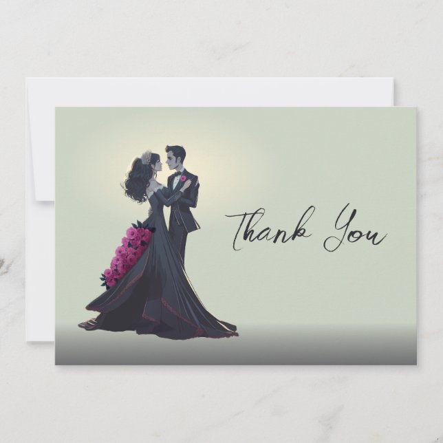 Amantes Góticos Románticos Agradecimiento Elegante (Anverso)