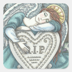 AMANTES GUARDIANES PEGATINAS DE CEMETERÍA ANGEL Sq
