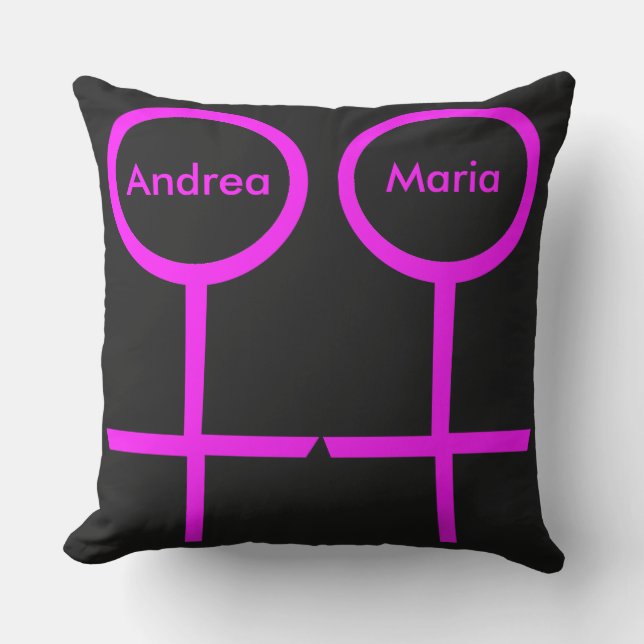 Amantes lesbianos: almohada exterior personalizada (Anverso)