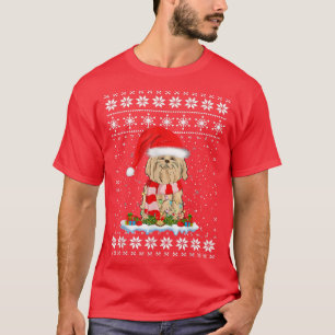 Amantes malteses feas navis suéter luces Santa Hat