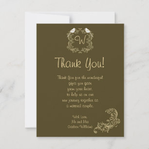 Amantes Marrones/Creme Boda Gracias Tarjeta