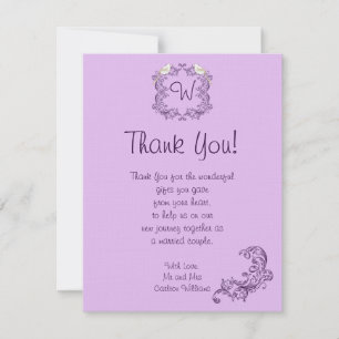 Amantes Púrpura/Boda Lavanda Gracias Tarjeta