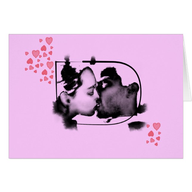 amantes que besan corazones (Anverso (Horizontal))