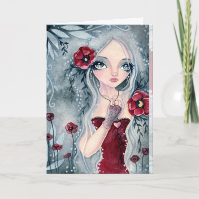 Amapola, de la niebla - tarjeta en blanco (Anverso)