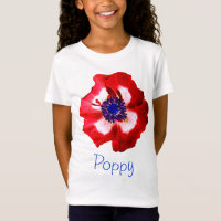 Amapola la camiseta del chica "conocido" azul