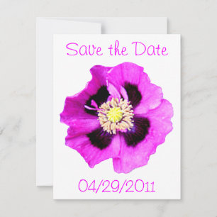 Amapola Oriental 'Save the Date' anuncio blanco
