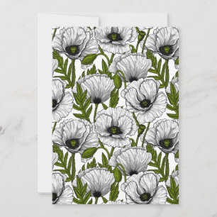Amapolas blancas sobre blanco