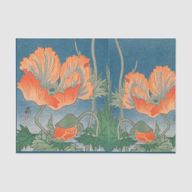 AMAPOLAS CHINAS EN papel seda AZUL (Anverso)