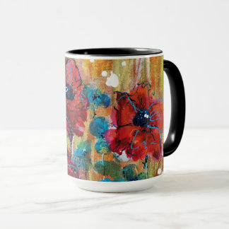 Amapolas con la taza azul