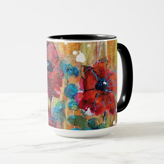 Amapolas con la taza azul (Anverso derecho)