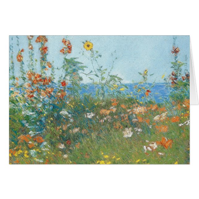 Amapolas de Hassam las ", isla de la tarjeta de (Anverso (Horizontal))