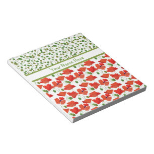 Amapolas del escarlata y libreta o Jotter de los