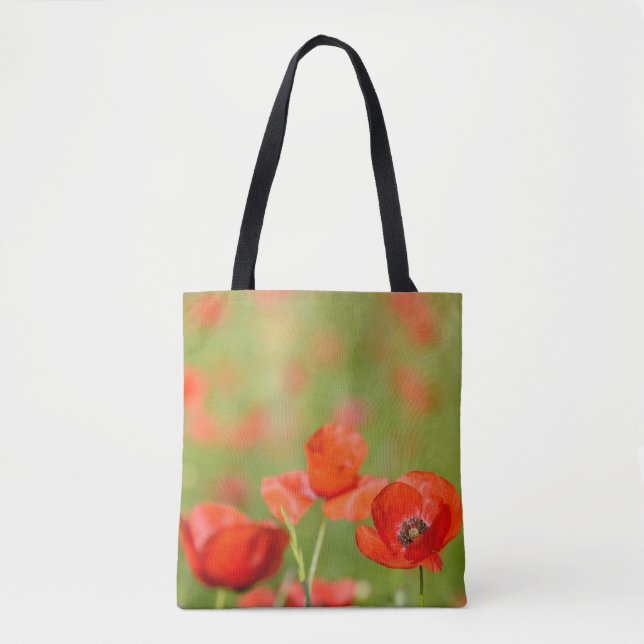 Amapolas en una bolsa de asas del campo de la (Anverso)