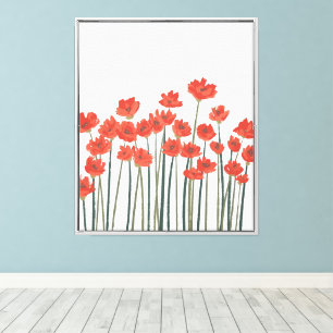 Amapolas Rojas Arte Floral Moderno Artístico