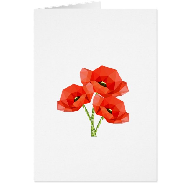 Amapolas rojas de Origami (Frente)