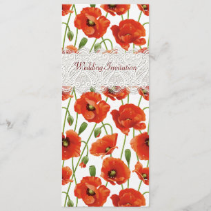Amapolas rojas del verano que casan la invitación