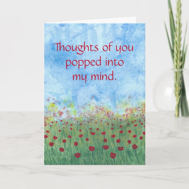 Amapolas rojas en las tarjetas de felicitación de (Anverso)