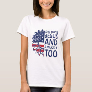 Amar a Jesús y a Estados Unidos también camiseta d