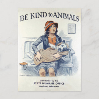 Amar a los animales de la postal antigua de EE.UU.