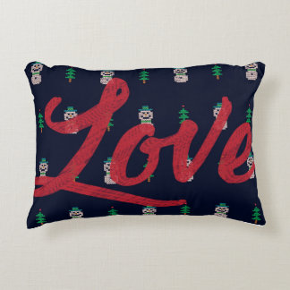 Amar a los Navidades Snowman acento almohada