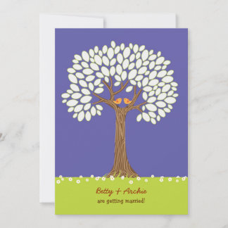 Amar a los pájaros en una invitación a la boda (no