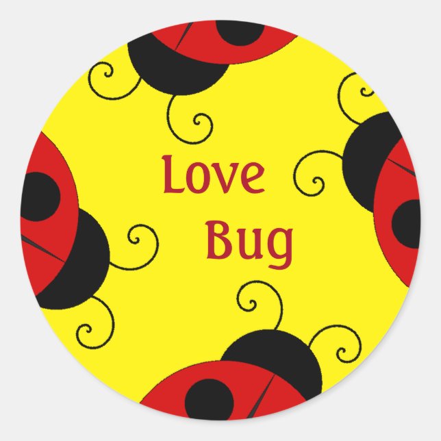 Amar A Los Pegatinas De Bug Con Ladybugs (Anverso)