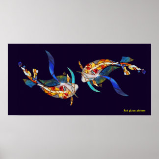 Amar a los Posters Bodas de pescado de Kissing Koi