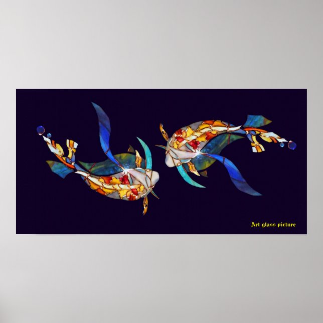 Amar a los Posters Bodas de pescado de Kissing Koi (Frente)