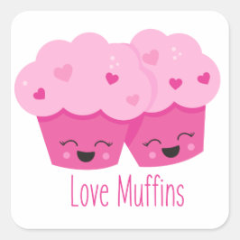 Amar a Muffins palabra arte pegatina divertido