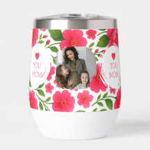 Amar a tu mamá Floral Botella de agua roja