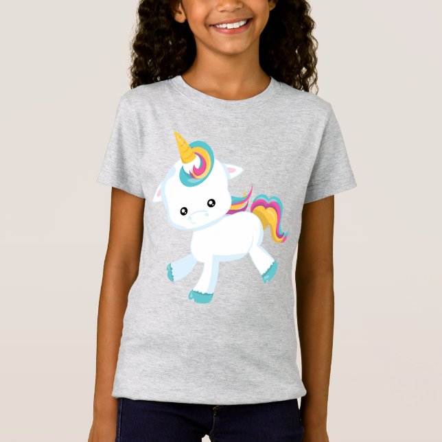 Amar a Unicornios Chicas de doble lado camiseta (Anverso)