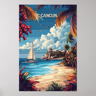 Amar Cancún México Viajes de Ilustracion de arte