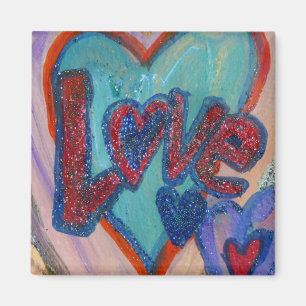 Amar el corazón de la familia Imán de pintura de a