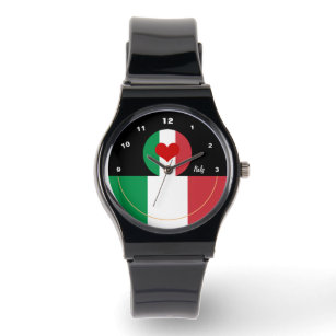 Amar el reloj de Italia, corazón rojo, moda de la 