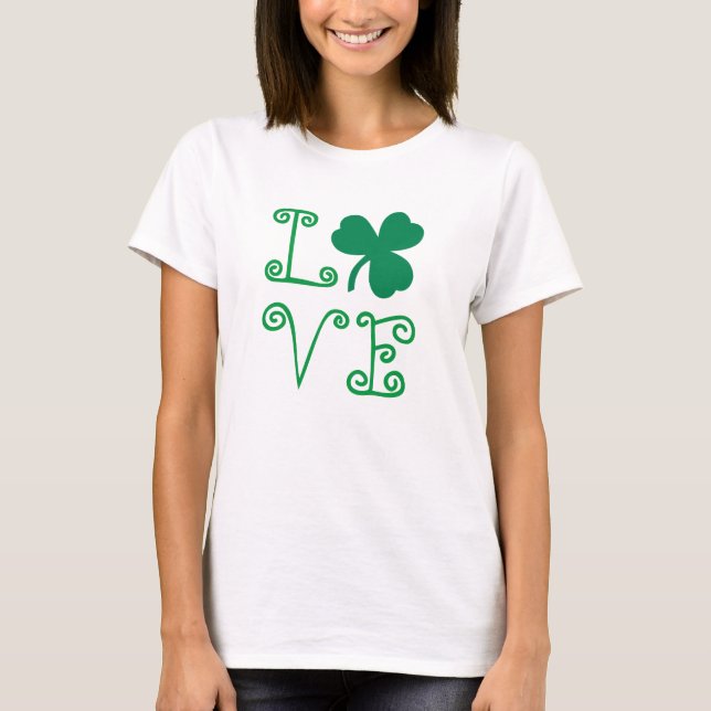 AMAR la camiseta básica de las mujeres de Shamrock (Anverso)
