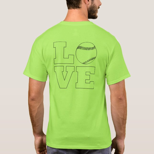 Amar la camiseta de los hombres del béisbol / Soft (Reverso)