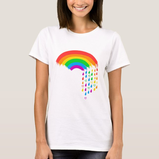 Amar la camiseta del orgullo de la lluvia arcoiris (Anverso)