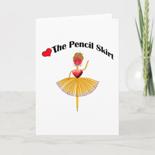Amar la falda del lápiz - Tarjeta de saludo (Anverso)