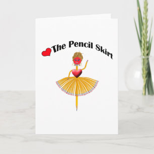 Amar la falda del lápiz - Tarjeta de saludo