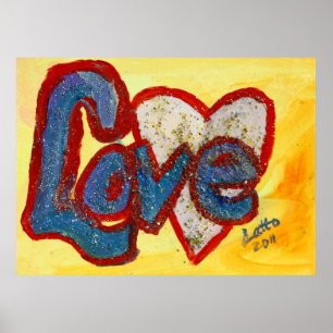 Amar la impresión de Posters de pintura roja con r