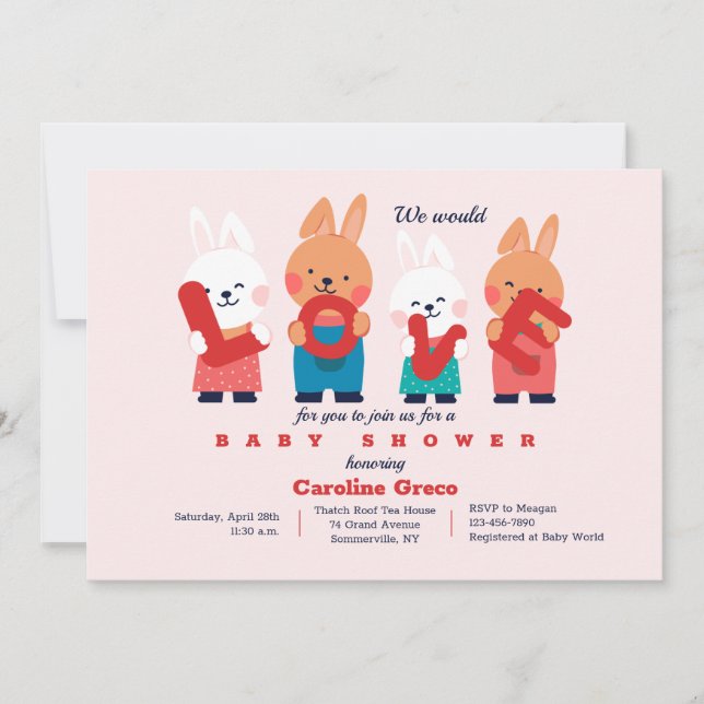 Amar la invitación de Baby Shower (Anverso)