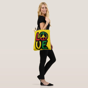 Amar la música reggae símbolo de paz bolsa de regg