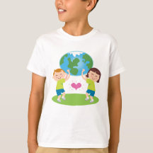Amar las camisetas de nuestra Tierra para los niño